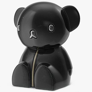 Latex Bear With Zipper Black