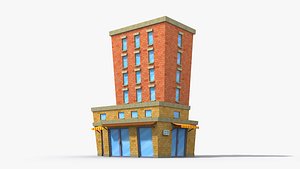 Cartoon Building x11 3D model