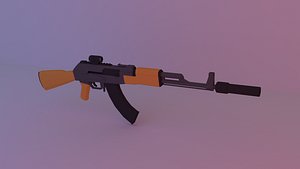AK 47 Free VR / AR / low-poly 3D model