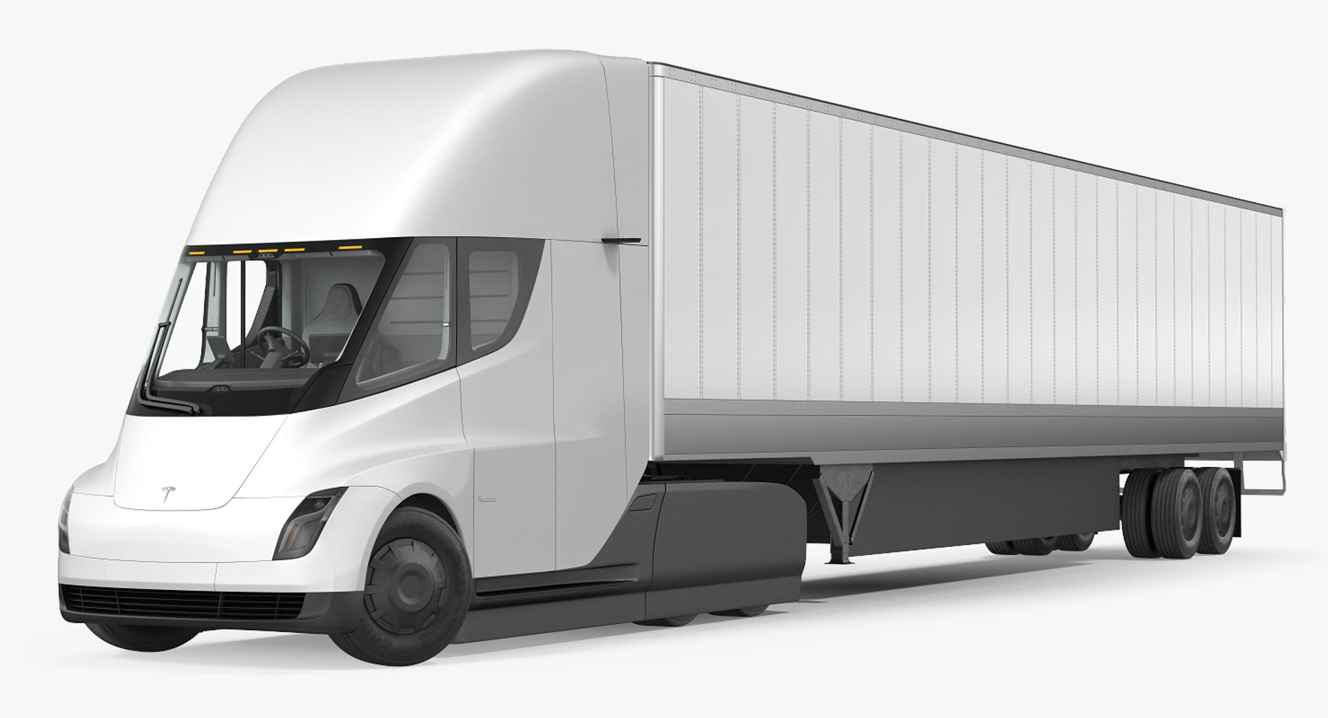 Tesla Semi Trucks and Trailers Rigged 3D Models Collection 3D model preview
