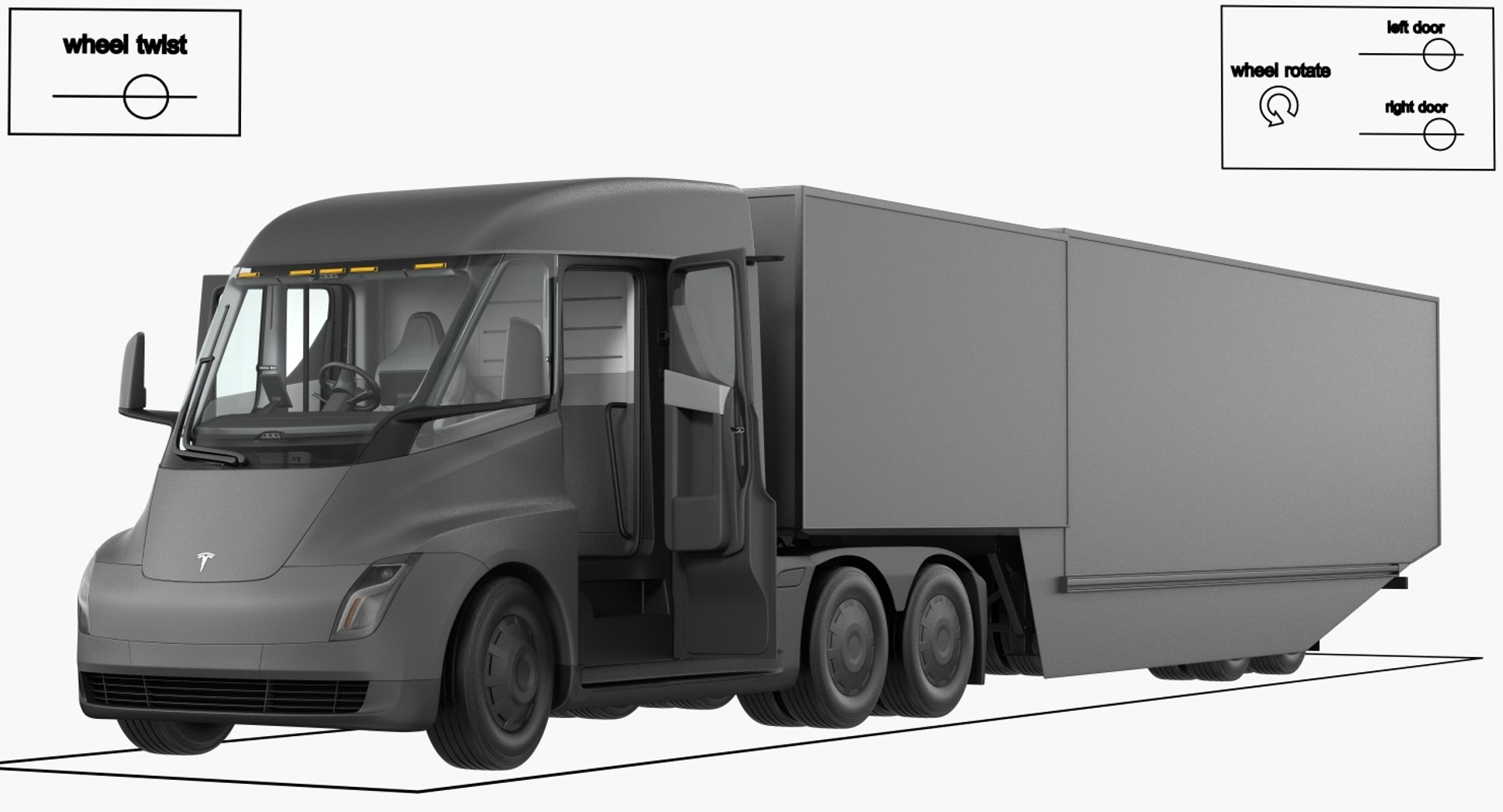 Tesla Semi Trucks Trailers 3d Model Turbosquid 1284662