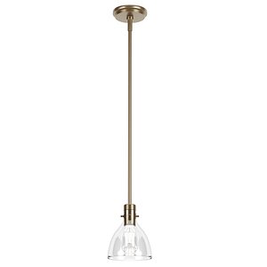 3D Gold 1-Light Allegheny Glass Pendant