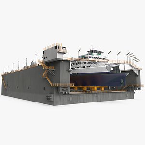 Large Ship in Floating Drydock