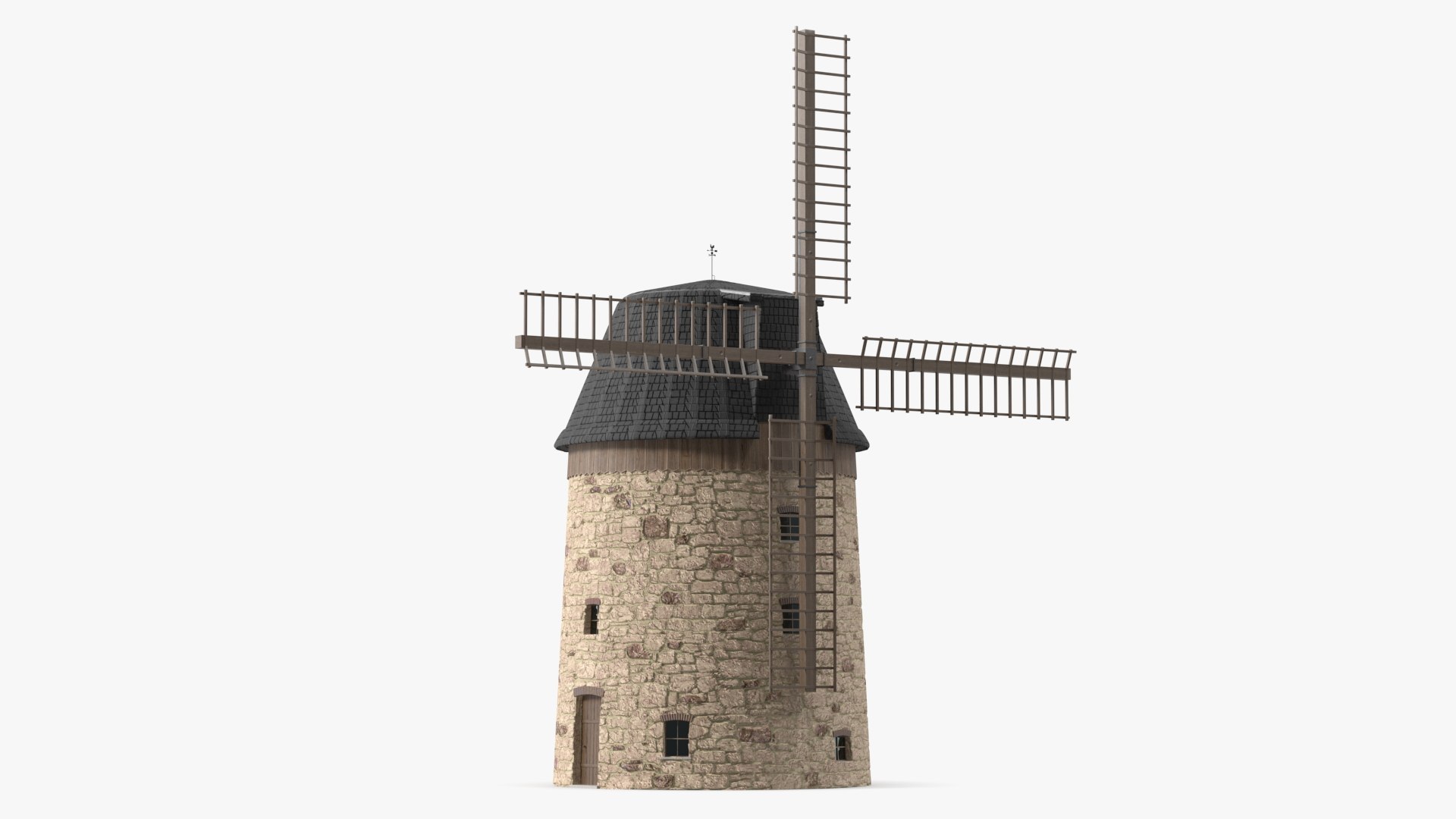 Village Windmill 3D model preview