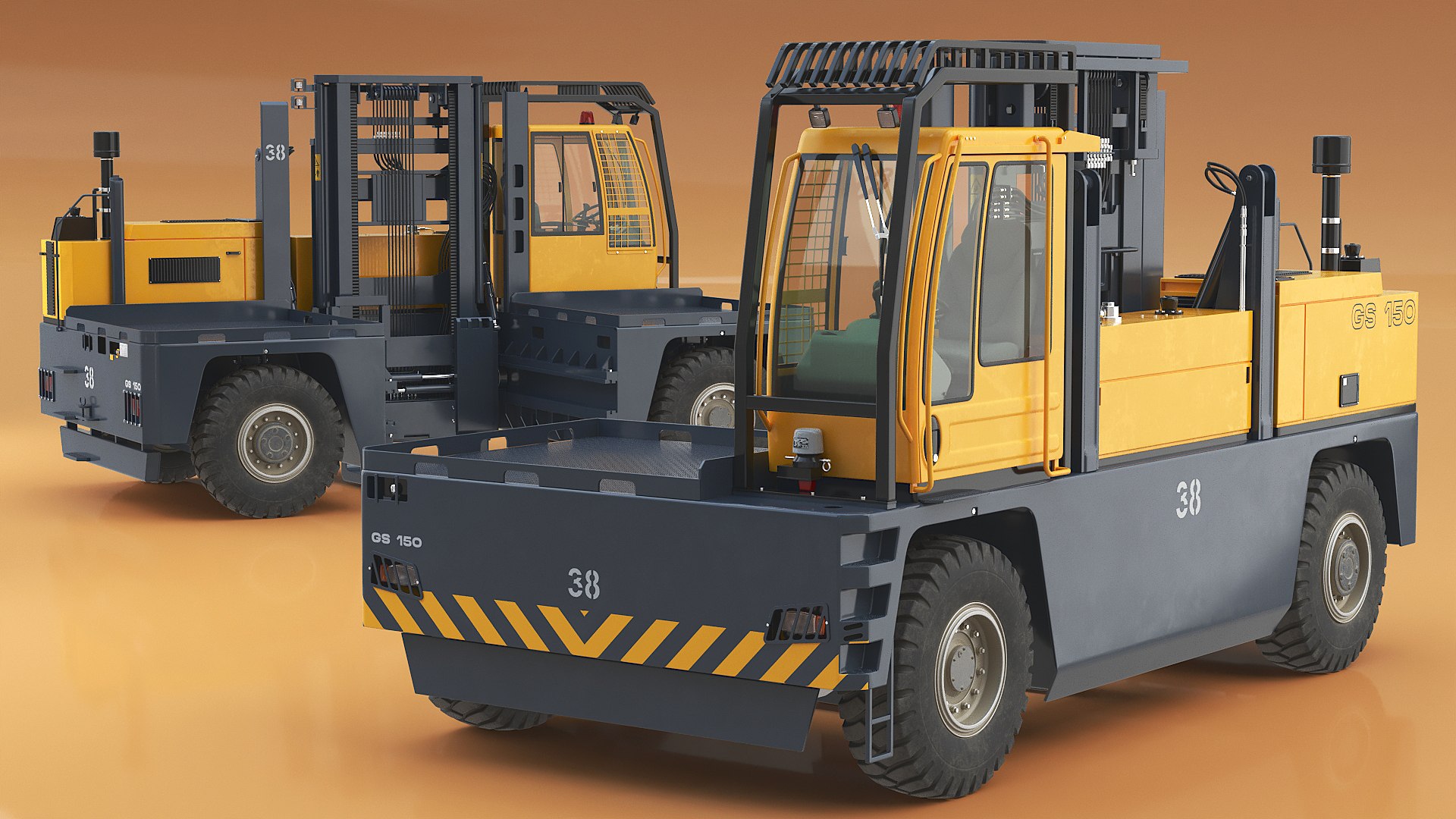 3D Heavy Sideloader Truck GS 150 Model - TurboSquid 2411194