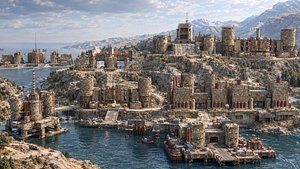 Sci-Fi Industrial Fortress Pack 12 Cyberpunk Post-Apocalyptic Buildings