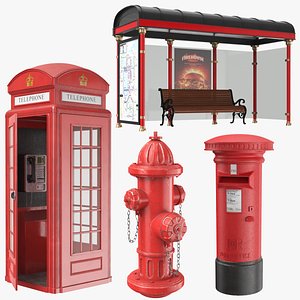 London Street Elements Collection 3D model