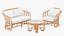 Vintage Rattan Furniture with Cushions Set
