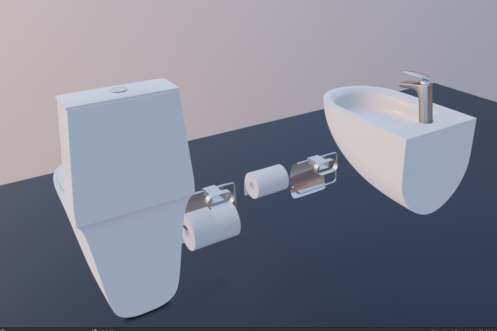 3D Model Toilet Bathroom Bath - TurboSquid 1372897