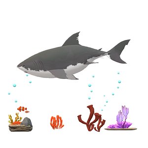 Shark scene 3D
