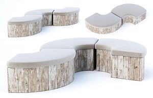 Eric Modular Wooden Bench SD22 model