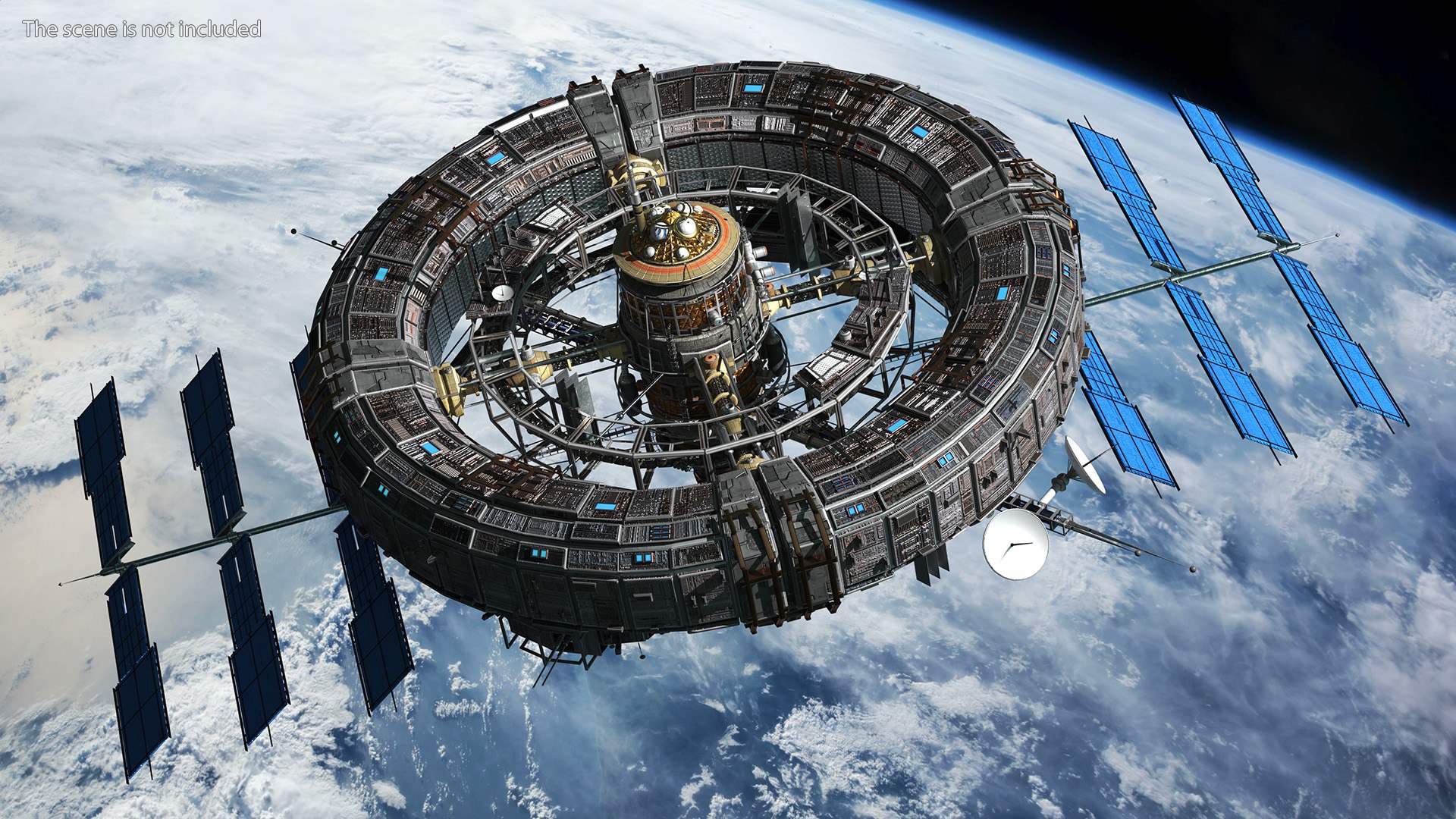 Futuristic Sci Fi Space Station 3D model - TurboSquid 2155498