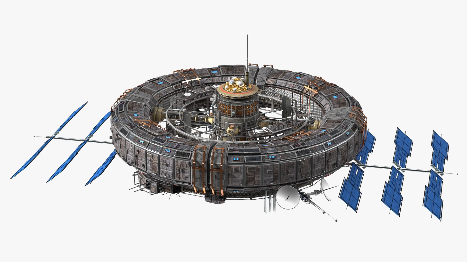 Futuristic Sci Fi Space Station 3D model - TurboSquid 2155498