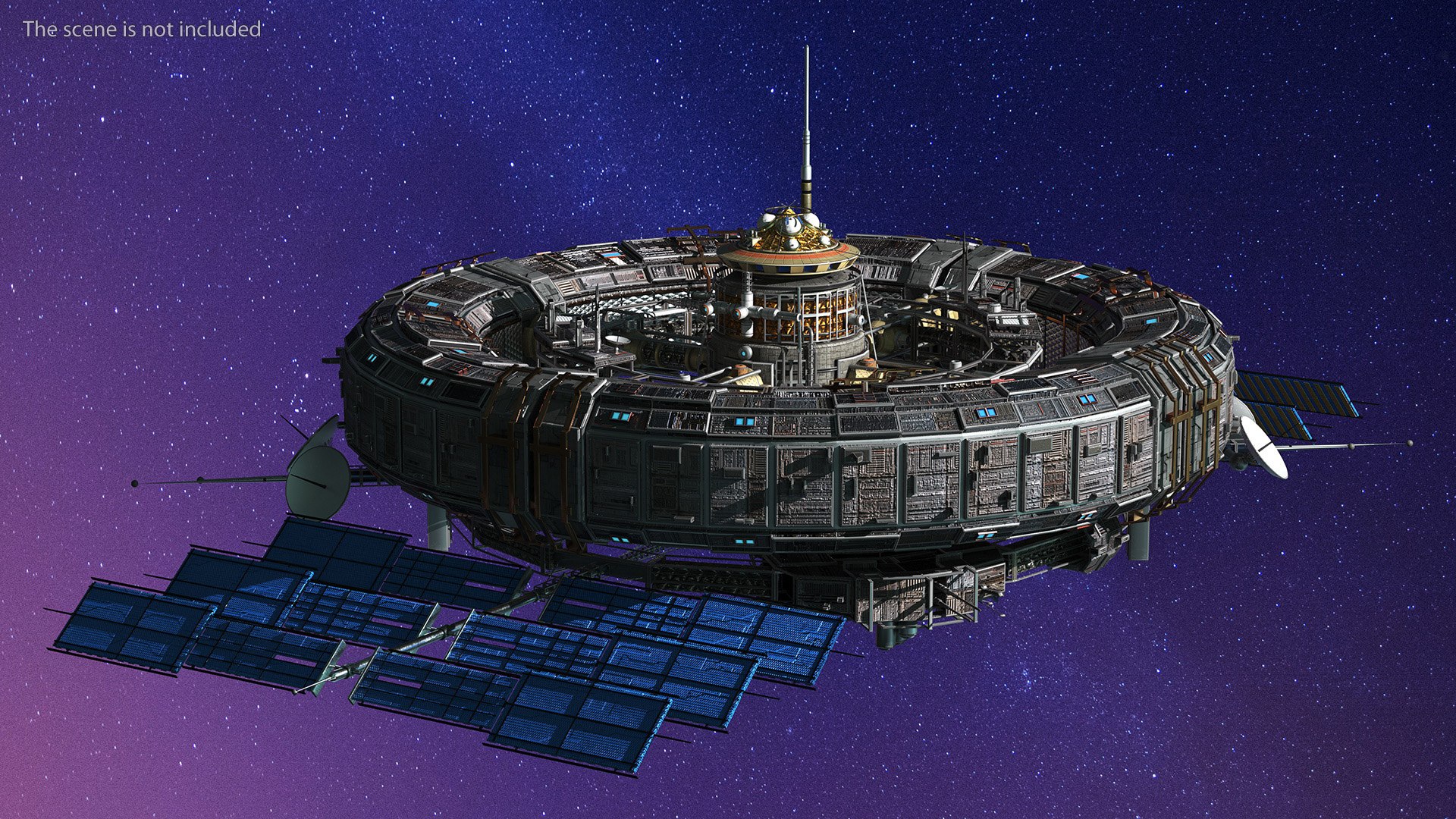 Futuristic Sci Fi Space Station 3D model - TurboSquid 2155498