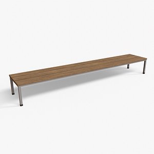 PBR Locker Room Seat Bench 04 3D model