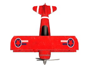 biplane plane ready games 3D model