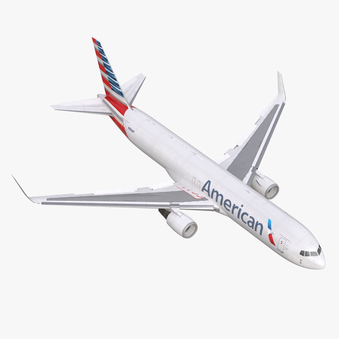 Boeing 767-300F American Airlines Rigged 3D Model 3D model preview