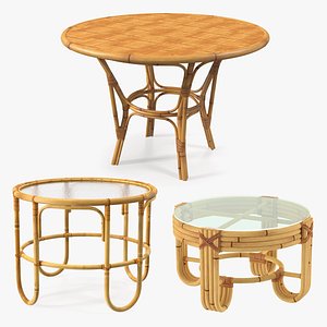 3D Round Bamboo Tables Collection