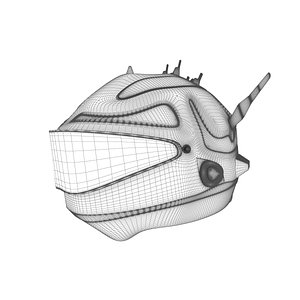 3D futuristic helmet