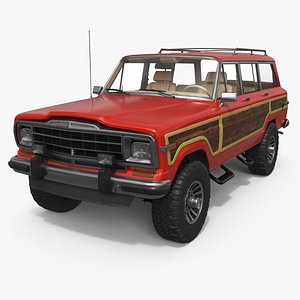 Vintage Utility SUV Wood Panels Red