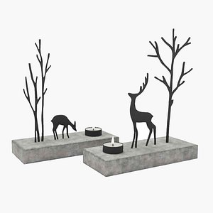 candle decor 3D model