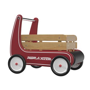 3D Radio Flyer Classic Walker Wagon Wood Walker Toddler Toy PBR