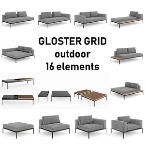 3D gloster grid lounge