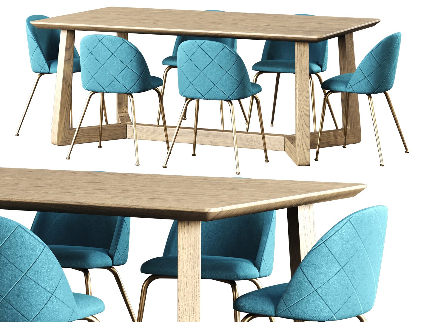 3D Model Edu Furniture Dining Set V7 - TurboSquid 2250743