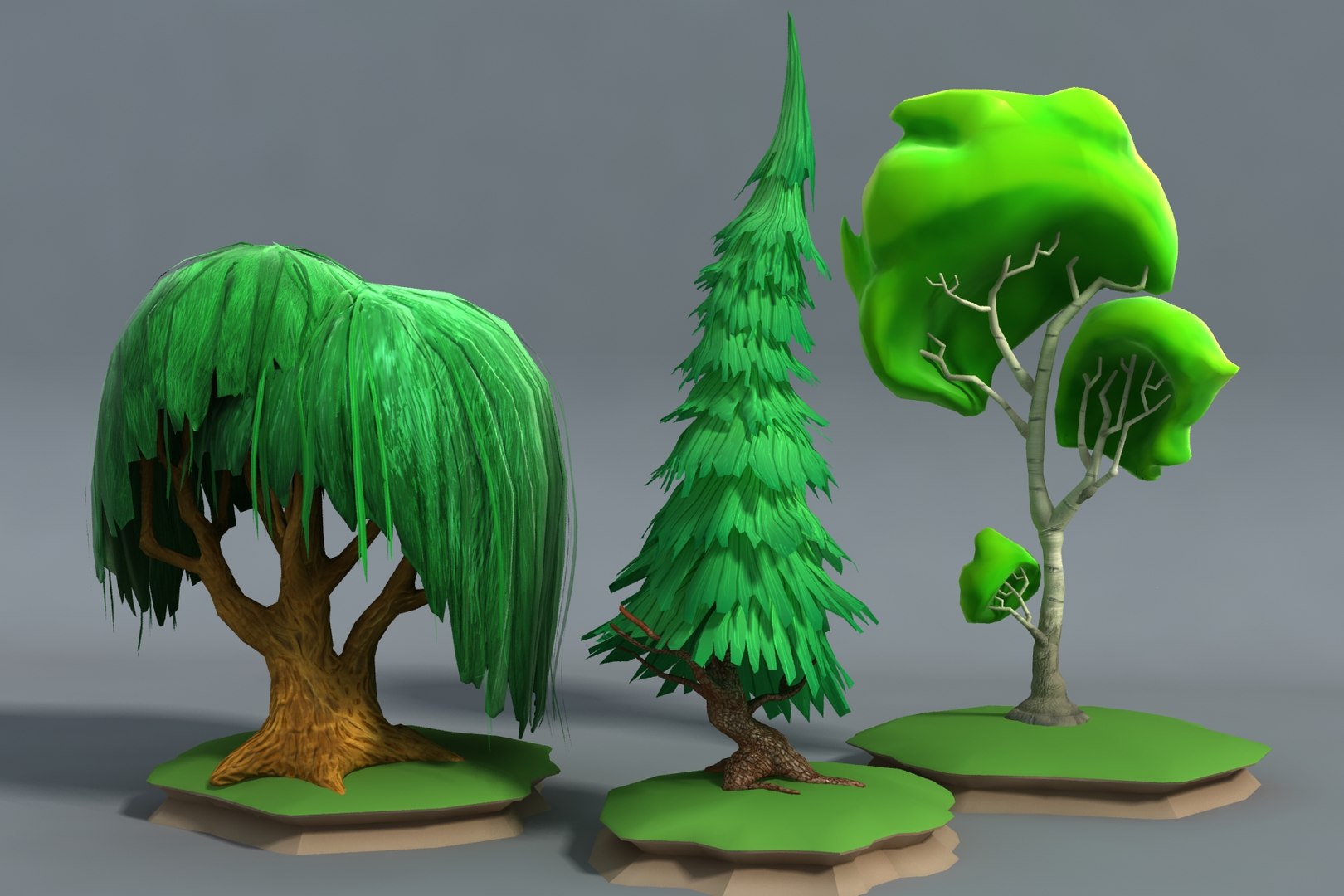 3d Cartoon Stylized Forest