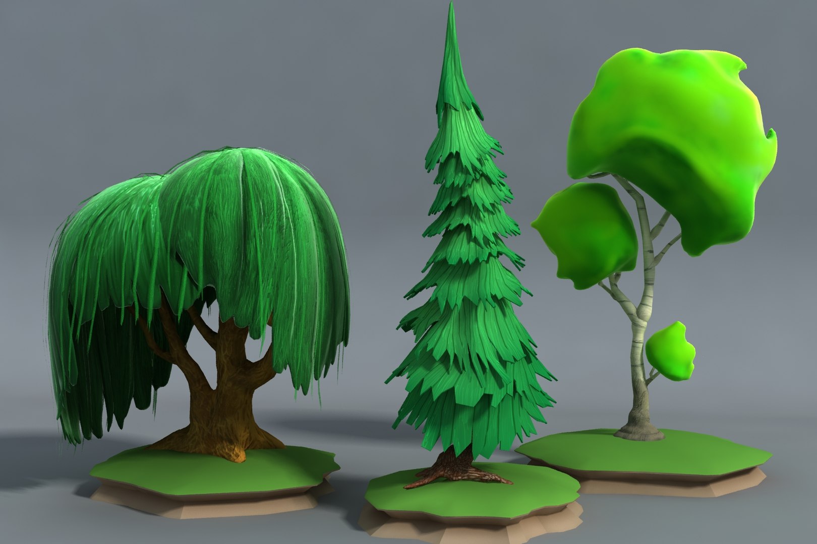 3d cartoon stylized forest