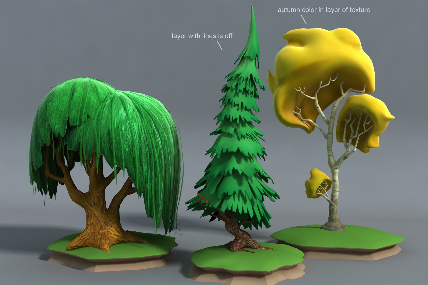 3d Cartoon Stylized Forest