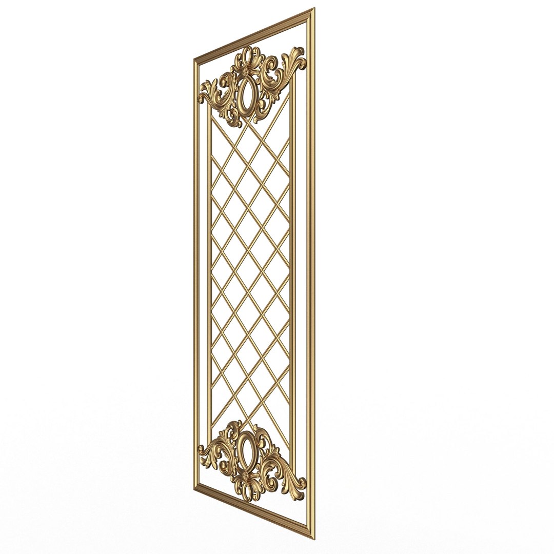 3D Boiserie Carved Decoration Panel 016 - TurboSquid 2173747