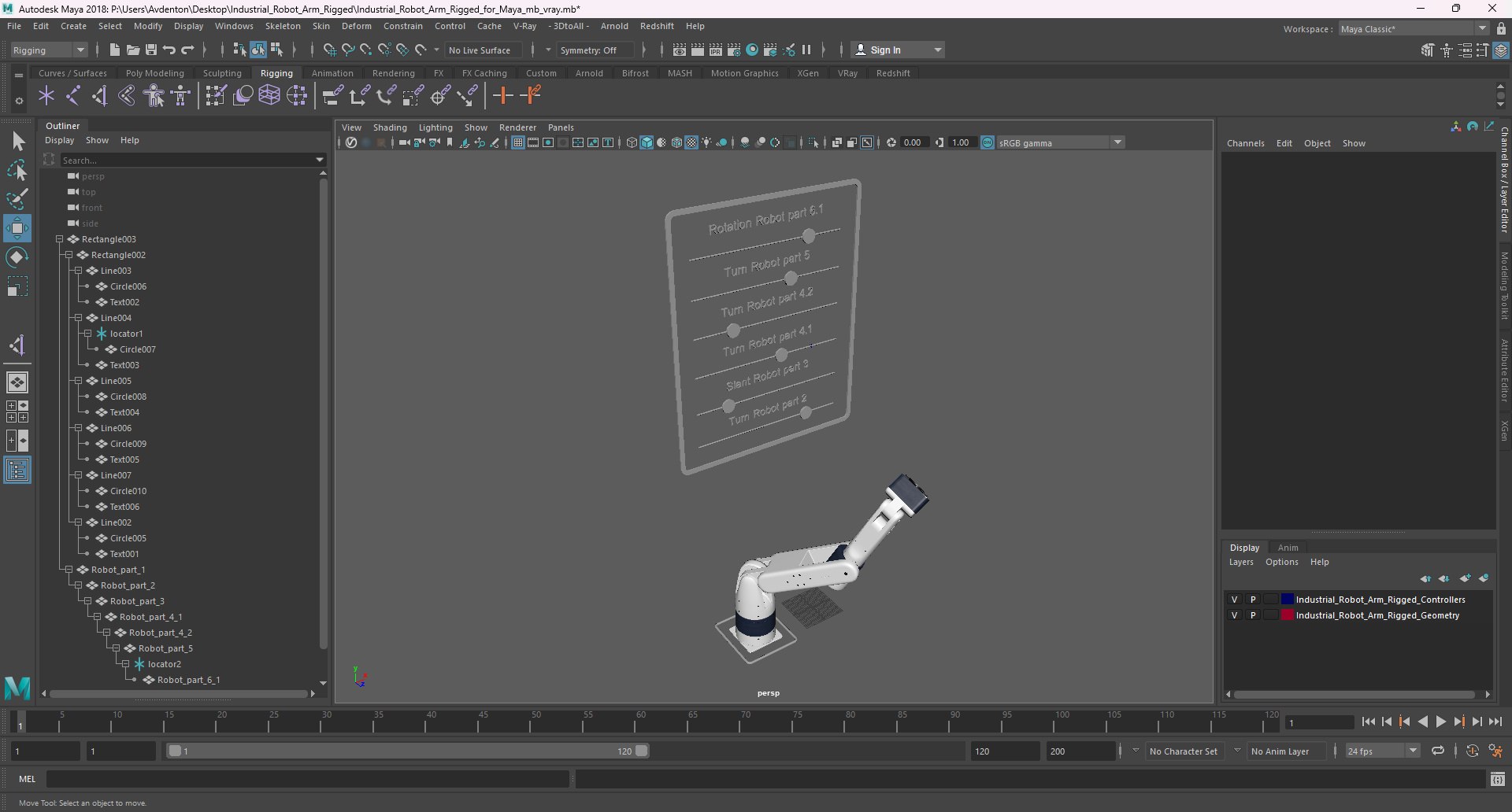 Industrial Robot Arm Rigged For Maya 3D Model - TurboSquid 2371469