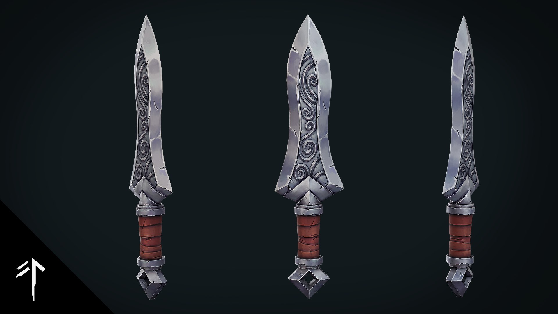 Stylized Fantasy Weapon Pack - Game Ready Hand Painted Weapons 3D model https://p.turbosquid.com/ts-thumb/OY/hVZxIq/CK/dagger_turn/png/1780830091/1920x1080/fit_q87/f3ba05be6678607de45de0713a942fc38643c7ba/dagger_turn.jpg