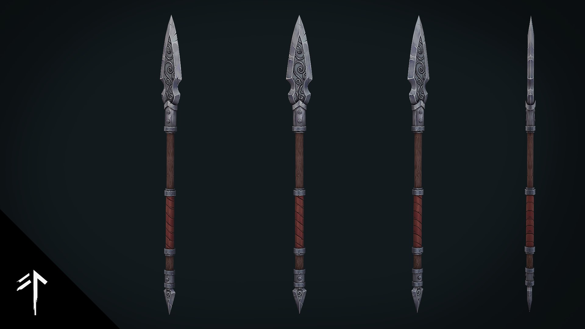 Stylized Fantasy Weapon Pack - Game Ready Hand Painted Weapons 3D model https://p.turbosquid.com/ts-thumb/OY/hVZxIq/NN/spear_turn/png/1780830093/1920x1080/fit_q87/12e78854303795231d80770529633e1d97e7992d/spear_turn.jpg
