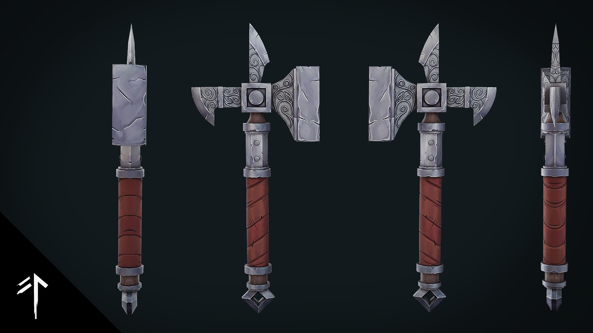 Stylized Fantasy Weapon Pack - Game Ready Hand Painted Weapons 3D model https://p.turbosquid.com/ts-thumb/OY/hVZxIq/eM/hammer_turn/png/1780830092/1920x1080/fit_q87/9ba5b48247871de65eab9a65035ad81a12d8395f/hammer_turn.jpg