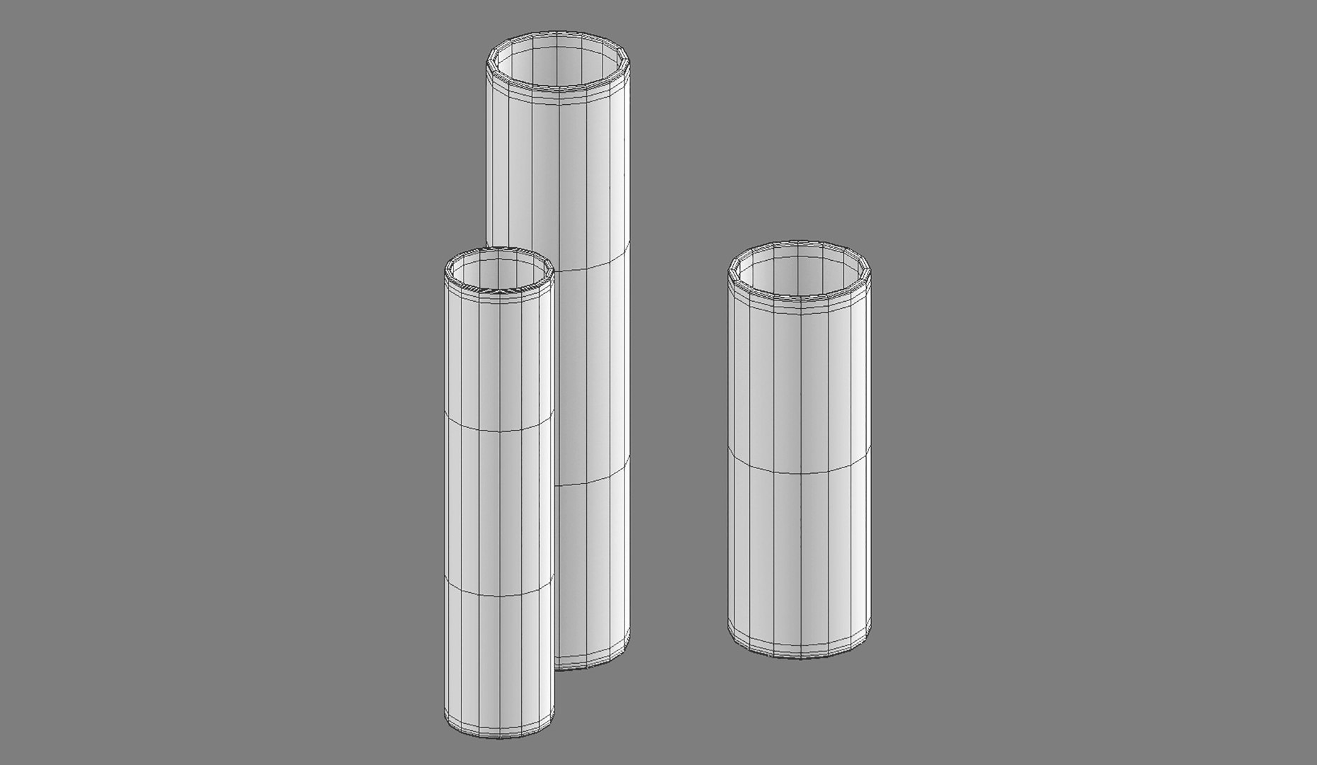 White and Gold Decor Vase Set 3D model TurboSquid 1936977