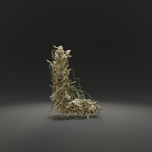 3D letter l bones skeleton