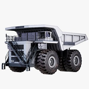 Mining Dump Truck Liebherr T282 Series White PBR