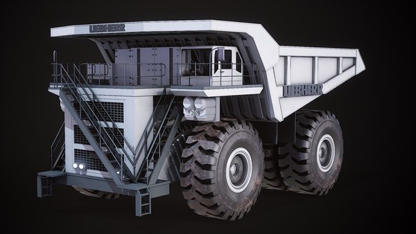 マイニングダンプトラックリープヘルT282シリーズホワイトPBR3Dモデル