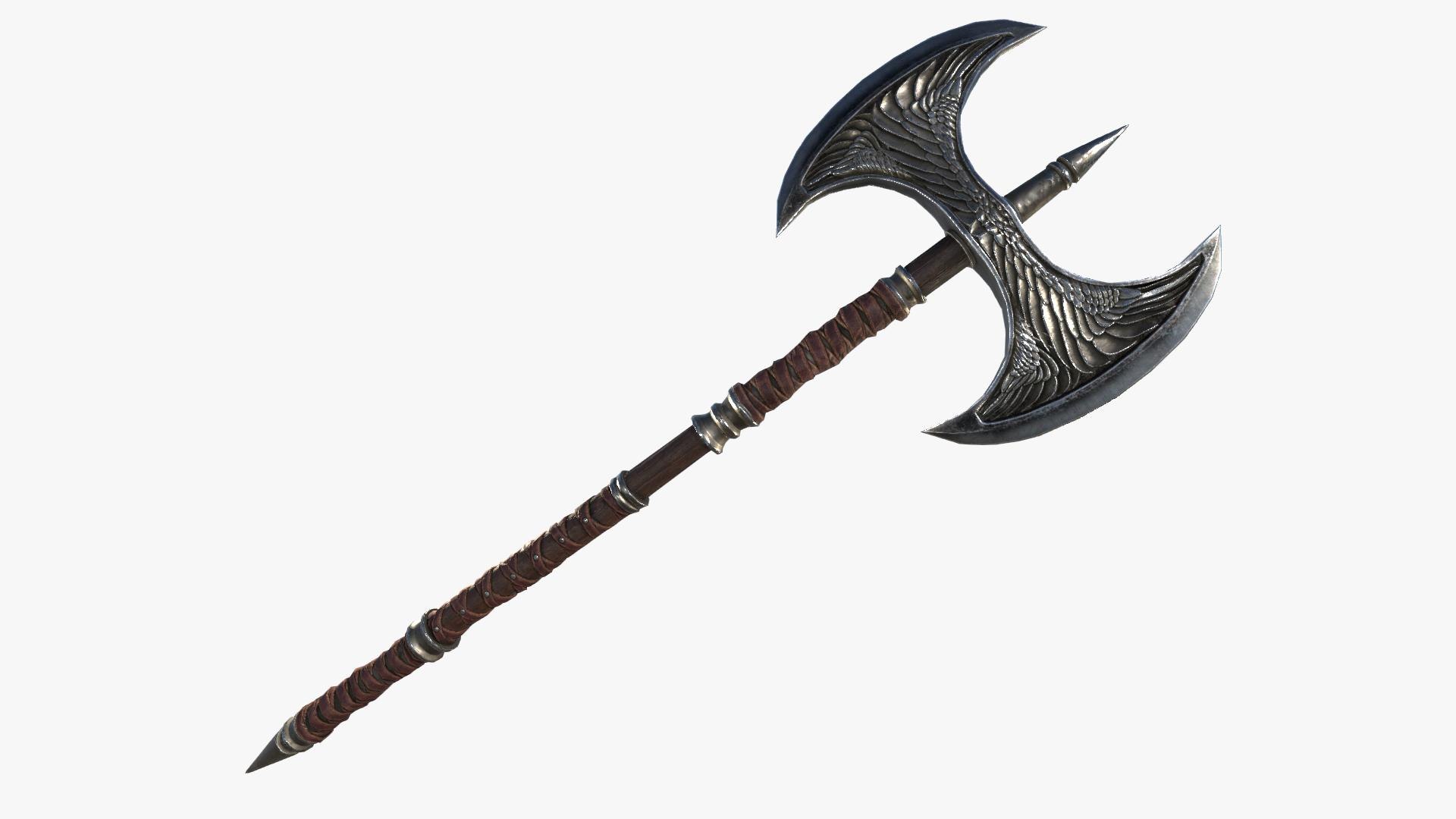 3D Fantasy Axe RPG Great Axe Battle Axe Greataxe Battleaxe Hand