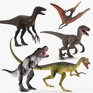 Carnivorous Dinosaurs Rigged for Cinema 4D Collection 3