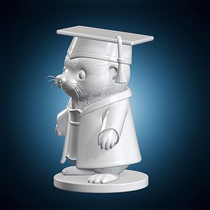 3D Graduate Baby Otter 3D Print Model model