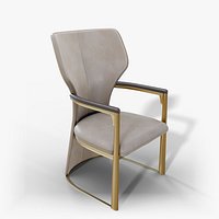 Harley Poker Armchair - Leather Game Chair with Gold Frame