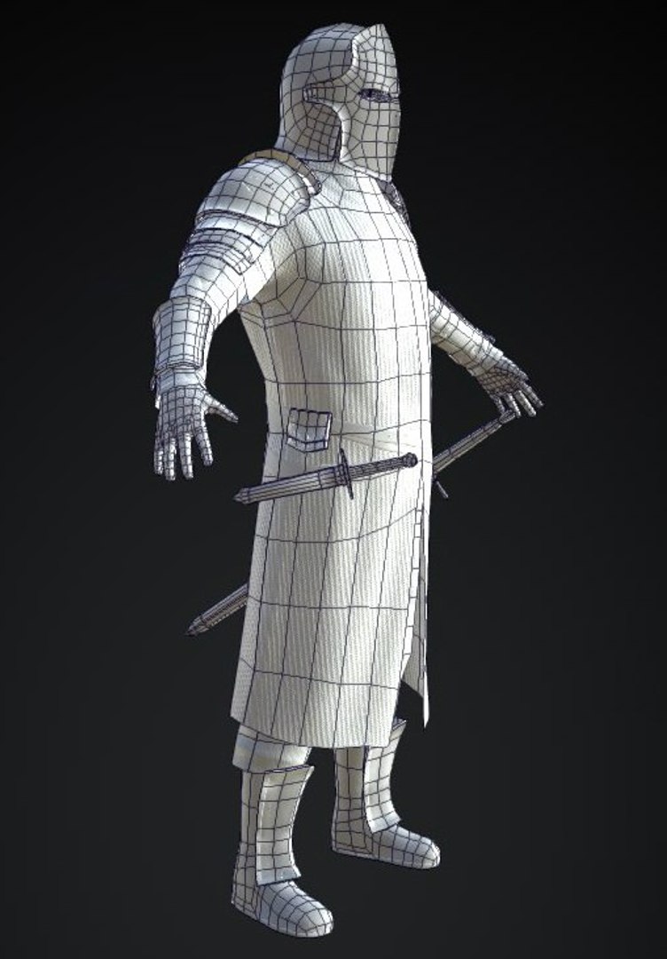 3d Model Of Crusader Rigged Sword