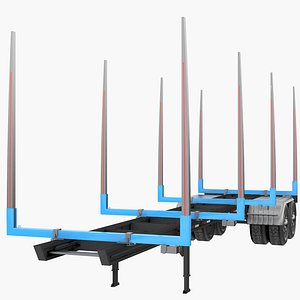 Logging Trailer Empty 3D model