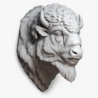 Bison Buffalo Head Sculpture