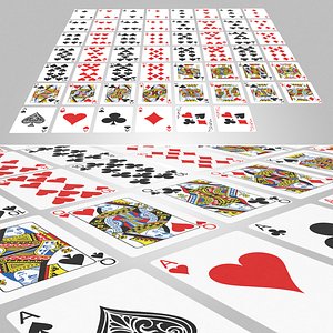 3D Playing Cards Set Rigged For Maya model