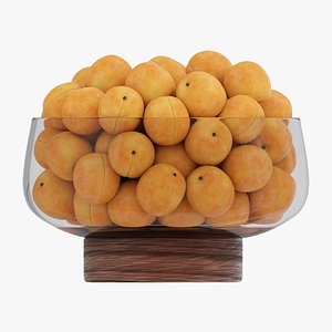 3D Apricot glass bowl model