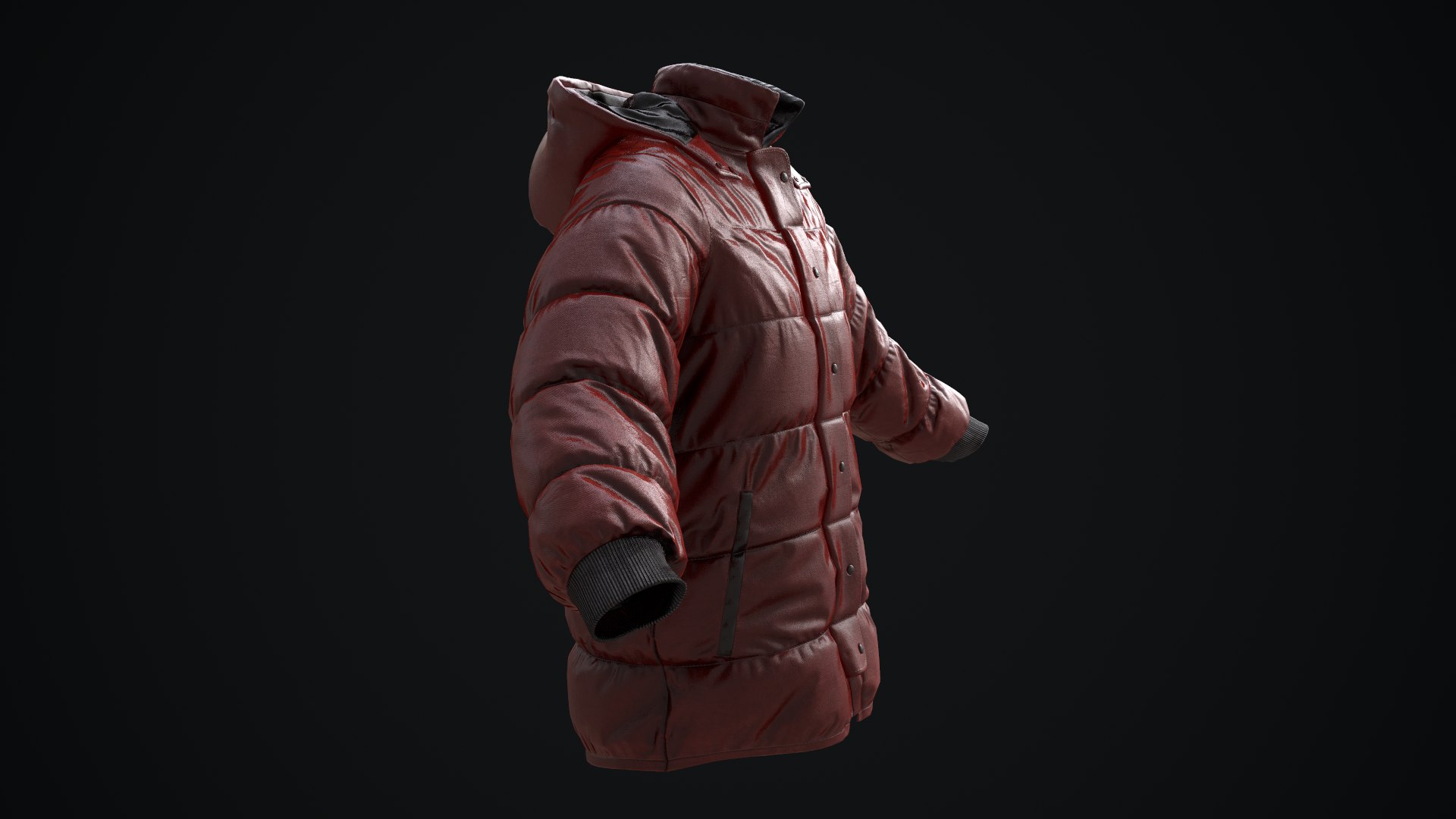 3D winter jacket red model - TurboSquid 1674569